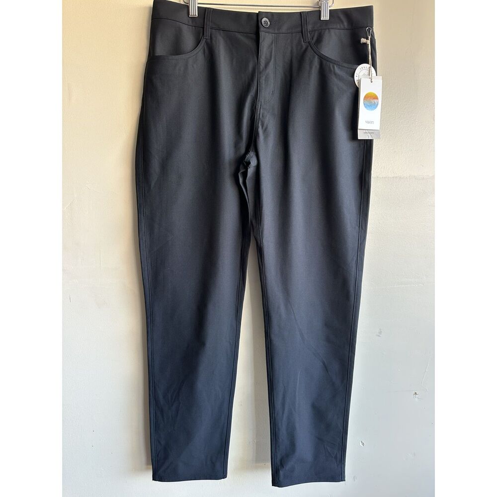 Vuori Meta Pant 30 Men’s 34 Black Performance Stretch Travel Golf Pants NWT